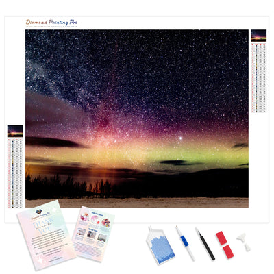 Aurora Borealis Night Sky | Diamond Painting Kit - Full Drill - Square or Round Diamonds with AB Drills Option