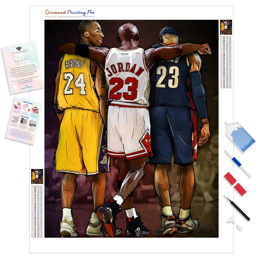 Jordan, Kobe, and Lebron | Diamond Painting