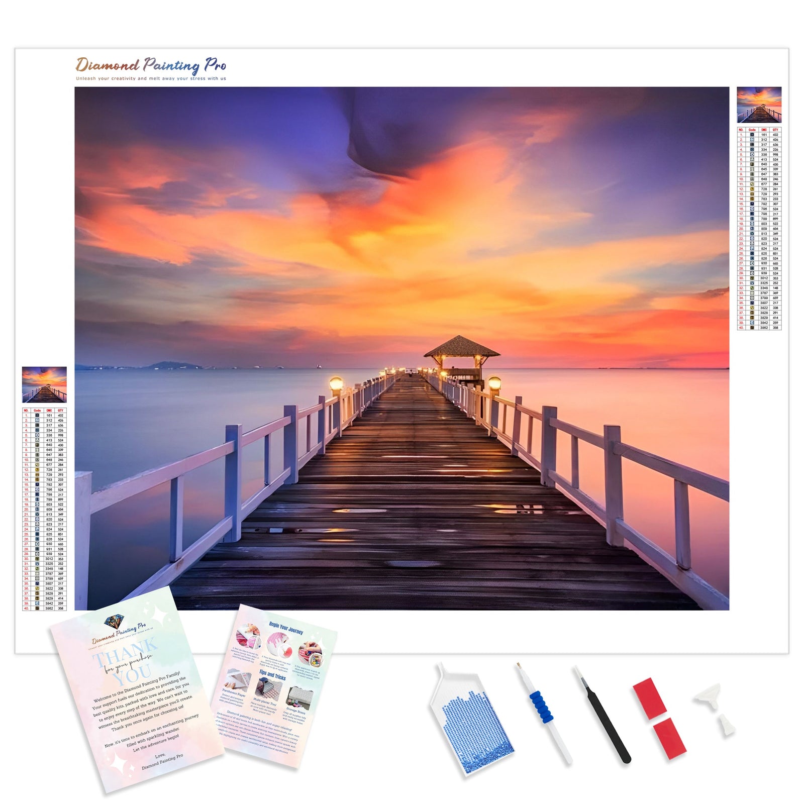 Celebrated Pier | Diamond Painting Kit - Full Drill - Square or Round Diamonds with AB Drills Option