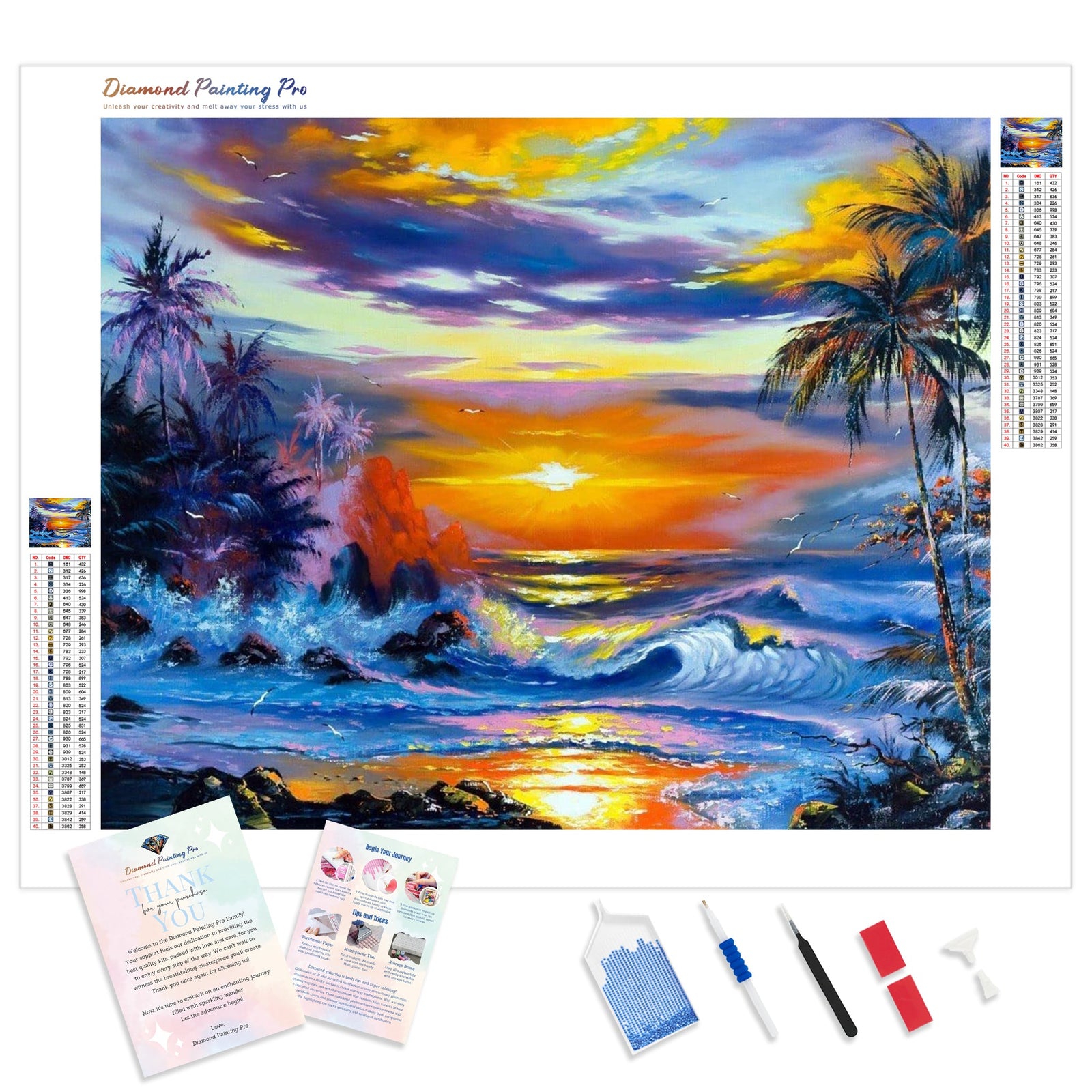 Hawaii Sunset | Diamond Painting Kit - Full Drill - Square or Round Diamonds with AB Drills Option