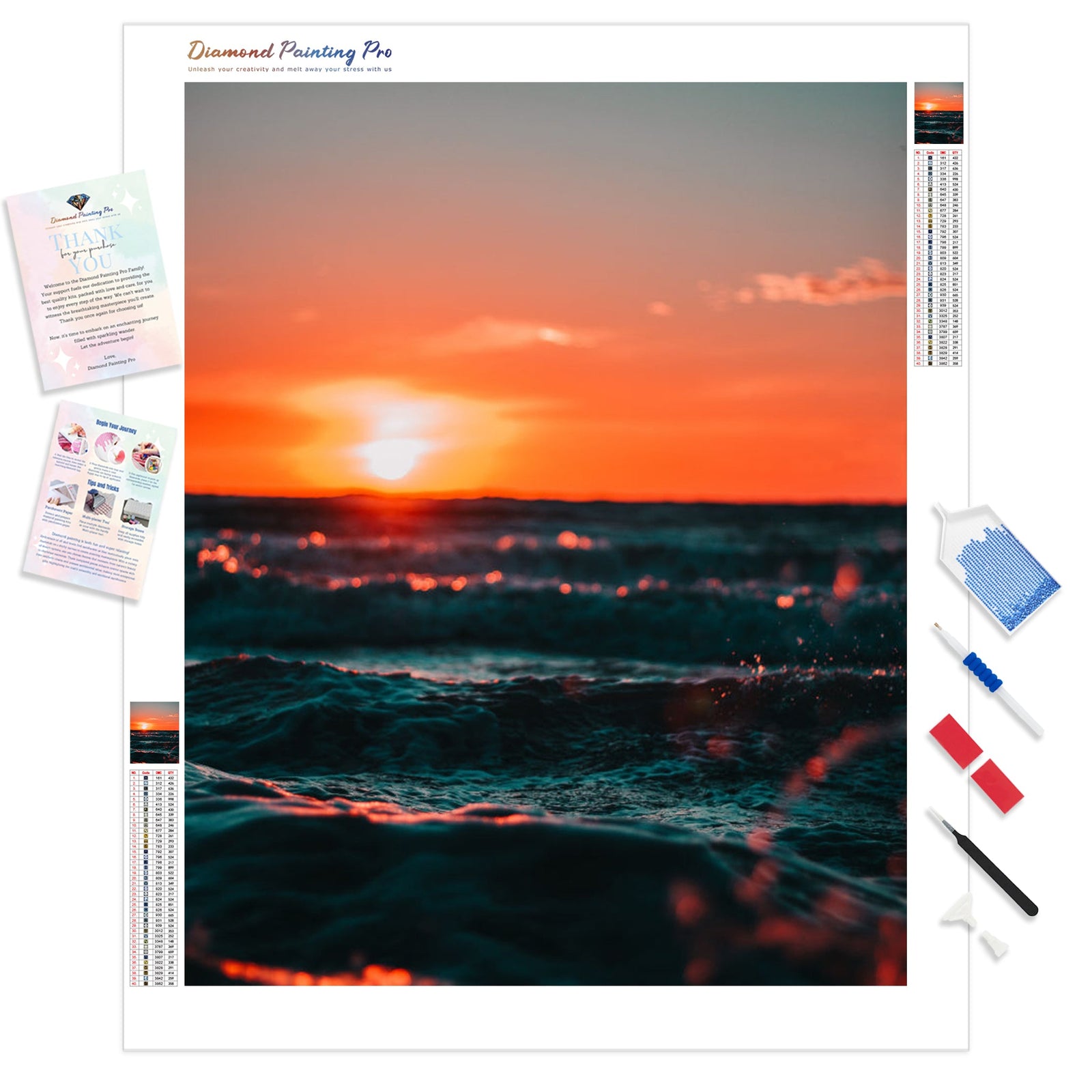 Searing Sunset | Diamond Painting Kit - Full Drill - Square or Round Diamonds with AB Drills Option