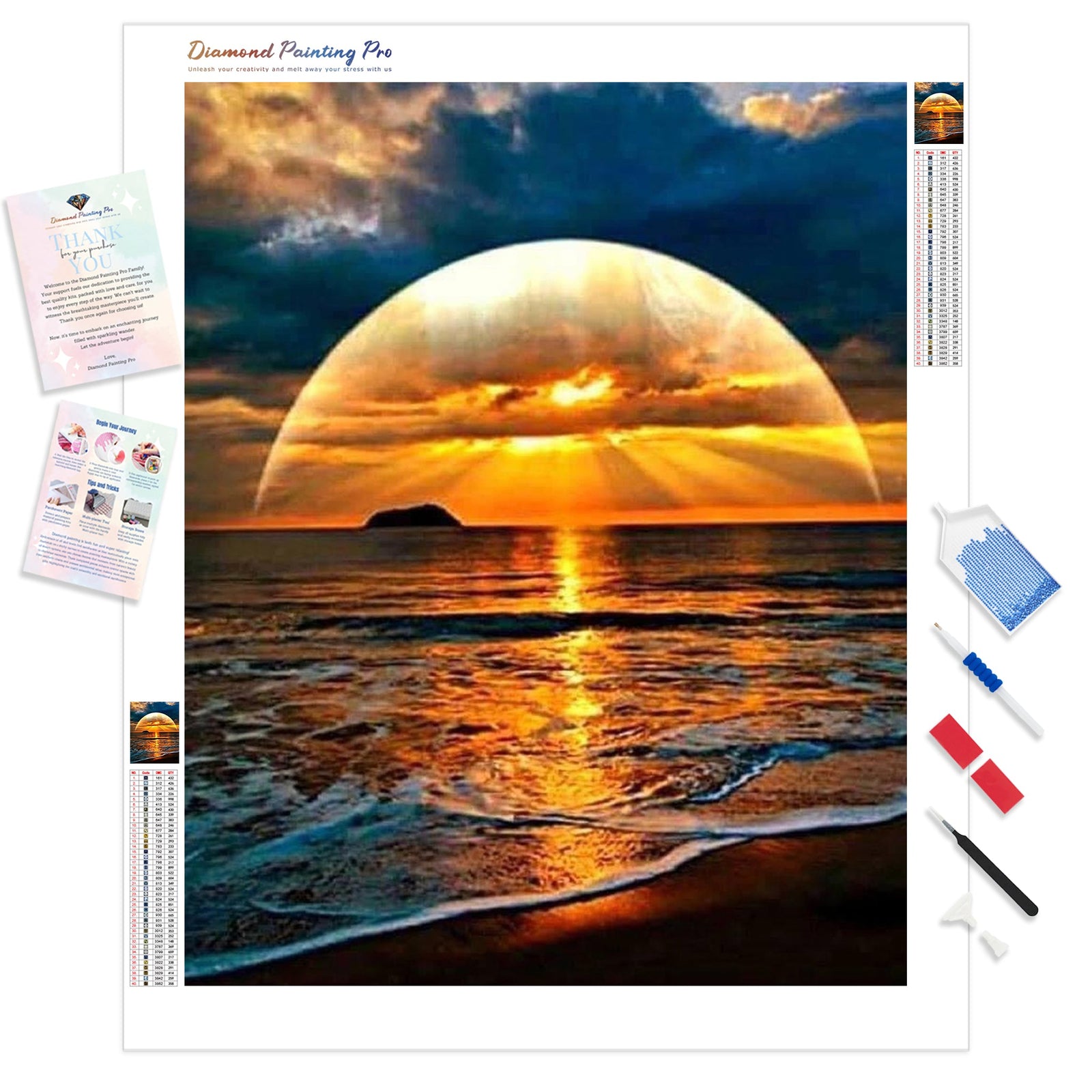 Sunset Arc | Diamond Painting Kit - Full Drill - Square or Round Diamonds with AB Drills Option