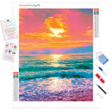 Vibrant Beachside Sunset | Diamond Painting Kit - Full Drill - Square or Round Diamonds with AB Drills Option