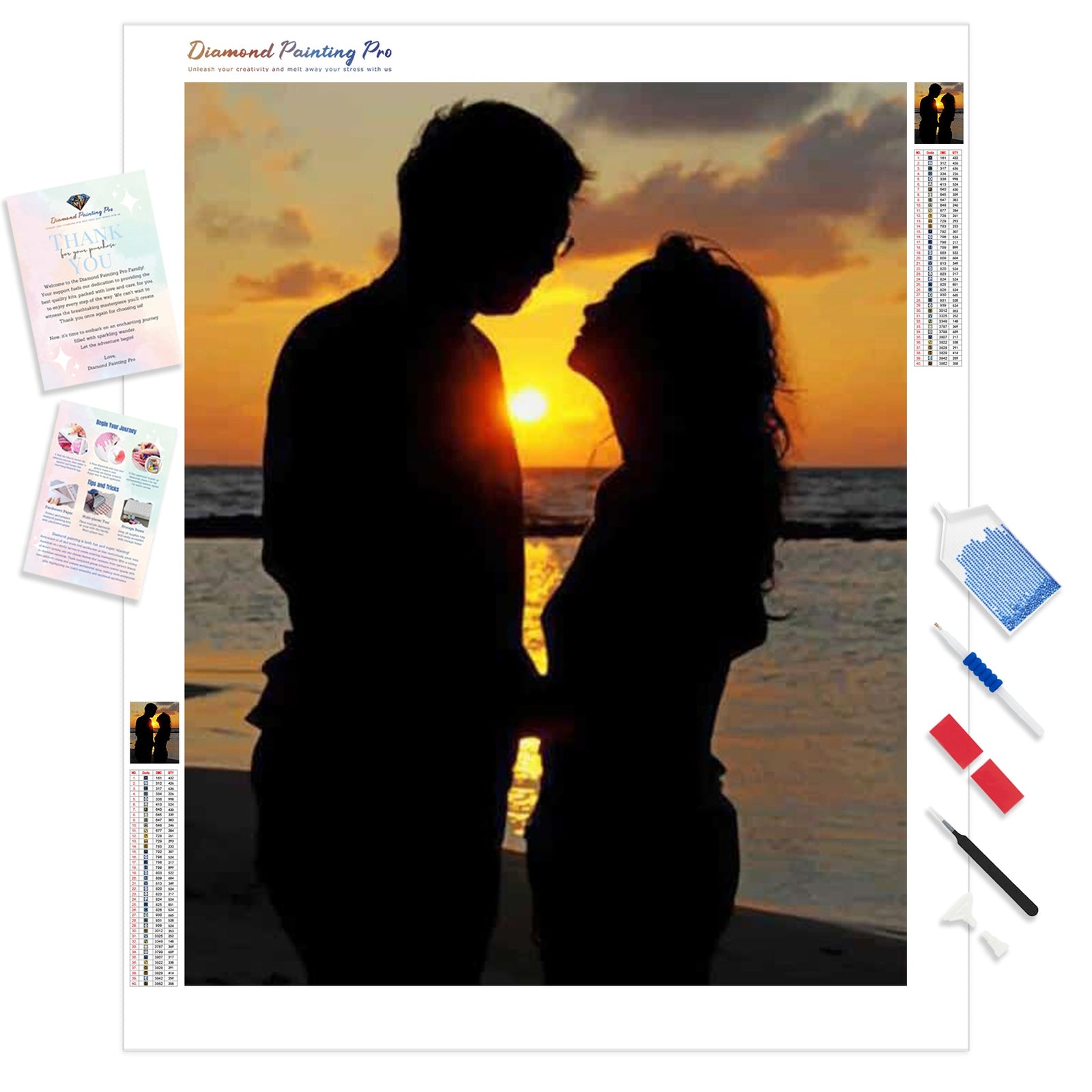 Couple in Love | Diamond Painting Kit - Full Drill - Square or Round Diamonds with AB Drills Option