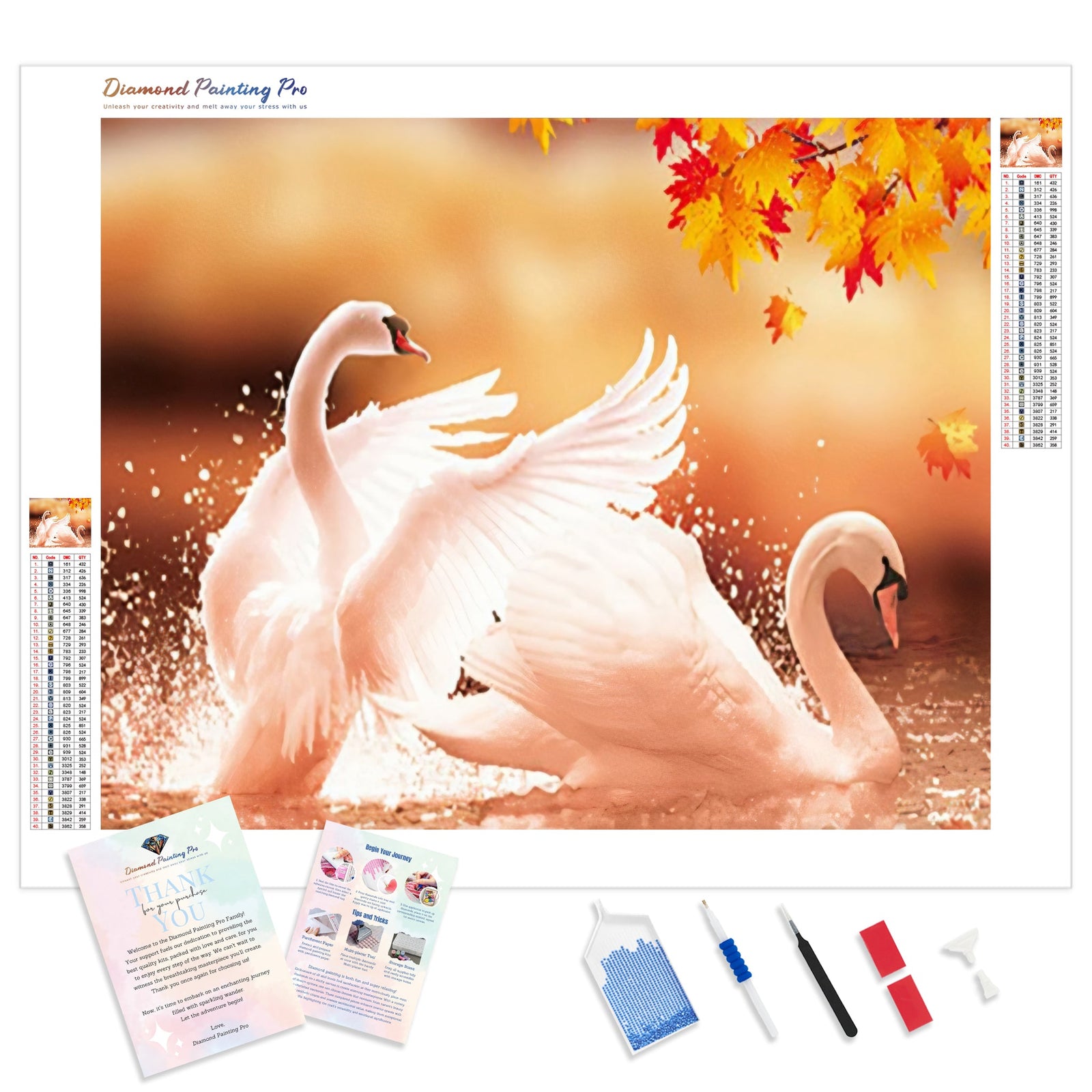 Swan Ballet | Diamond Painting Kit - Full Drill - Square or Round Diamonds with AB Drills Option