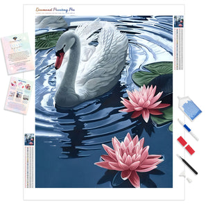 Swans and Lotus | Diamond Painting