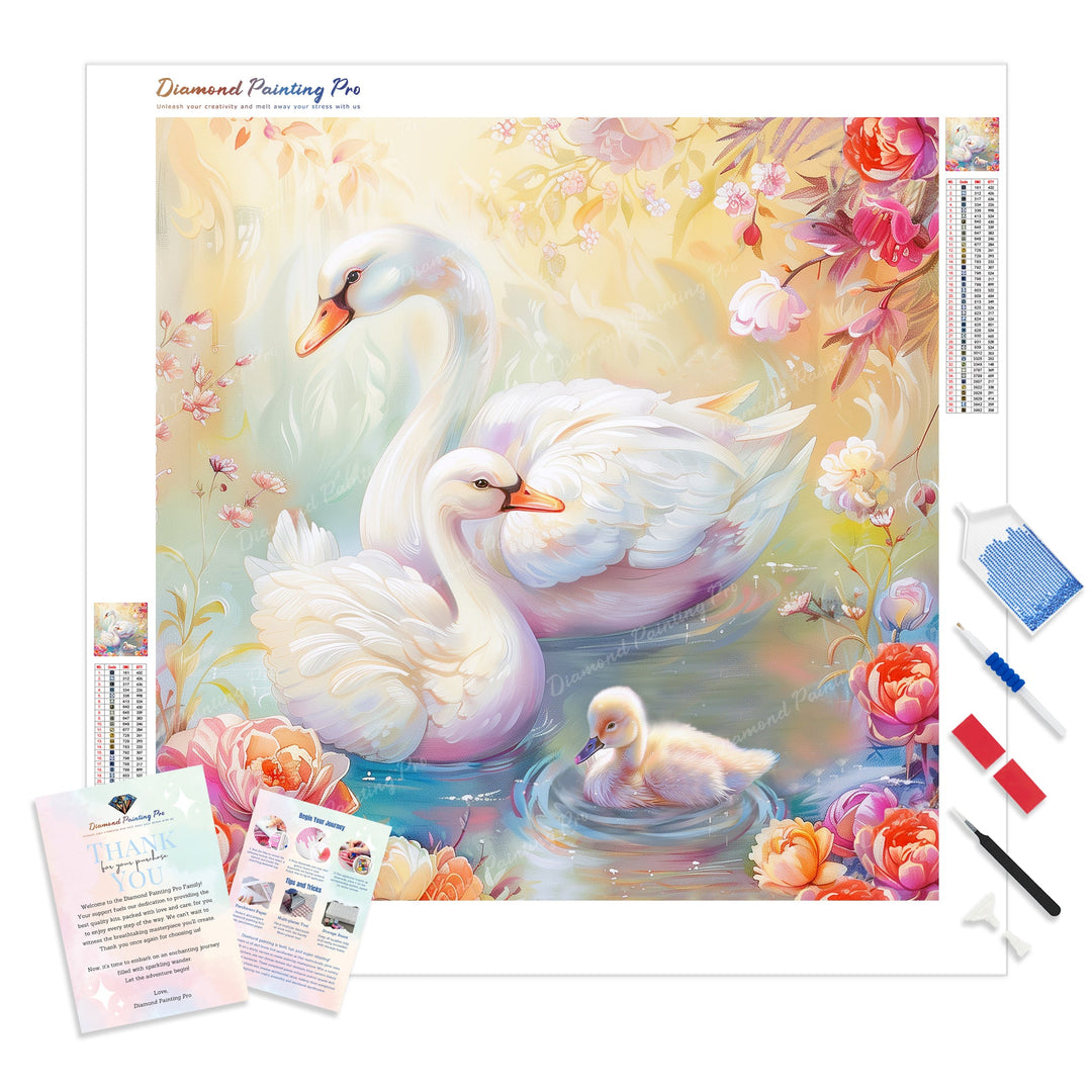 Swan Family Grace | Diamond Painting
