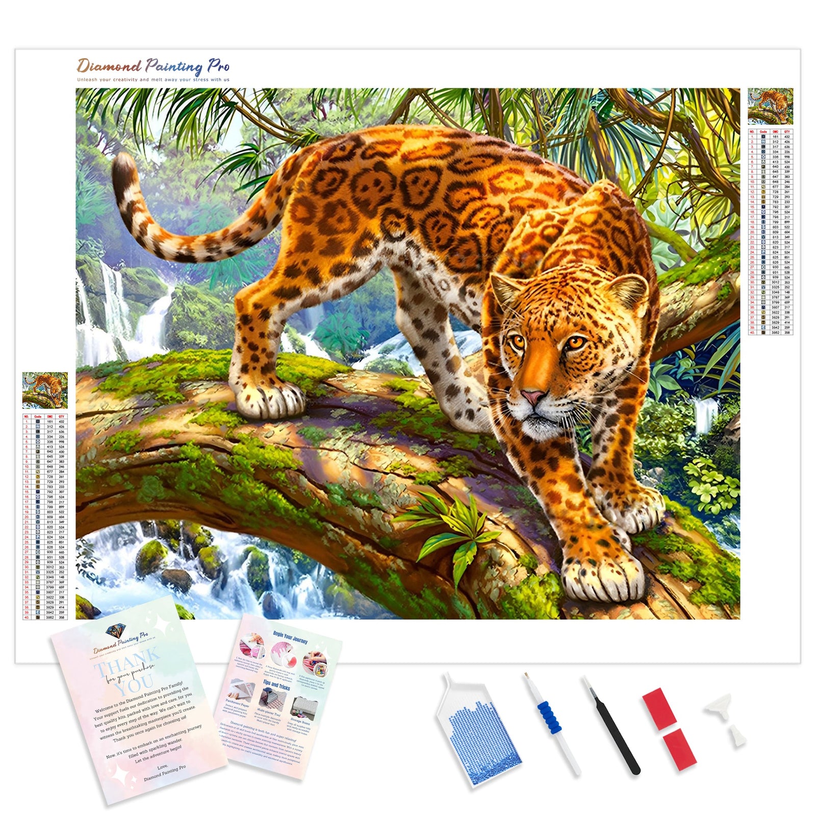 Leopard | Diamond Painting Kit - Full Drill - Square or Round Diamonds with AB Drills Option