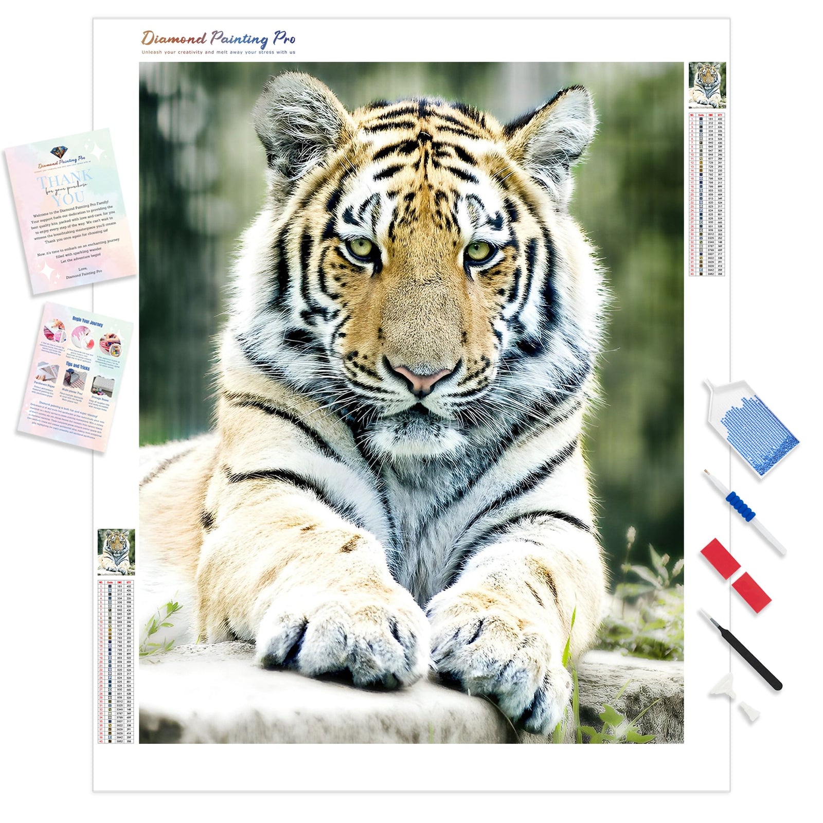 Tiger's Gaze | Diamond Painting Kit - Full Drill - Square or Round Diamonds with AB Drills Option