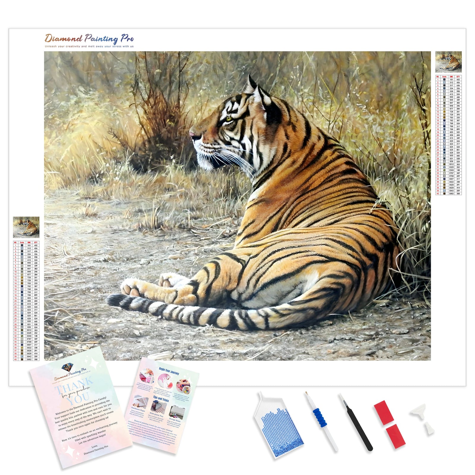 Tiger in the Wild | Diamond Painting Kit - Full Drill - Square or Round Diamonds with AB Drills Option