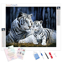 White Tiger and Her Cub | Diamond Painting