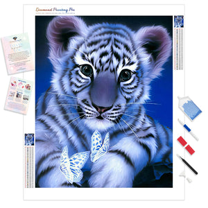 Lion Cub with Butterflies | Diamond Painting