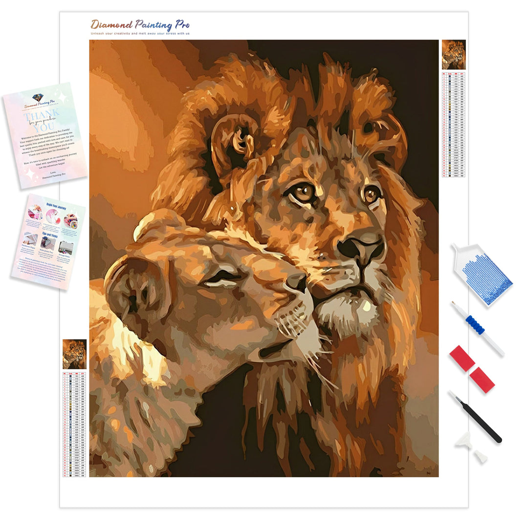 Lion Couple | Diamond Painting