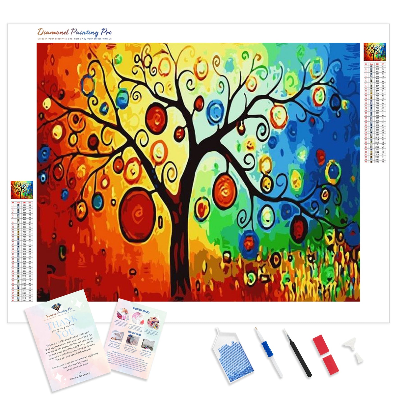 Abstract Tree | Diamond Painting Kit - Full Drill - Square or Round Diamonds with AB Drills Option