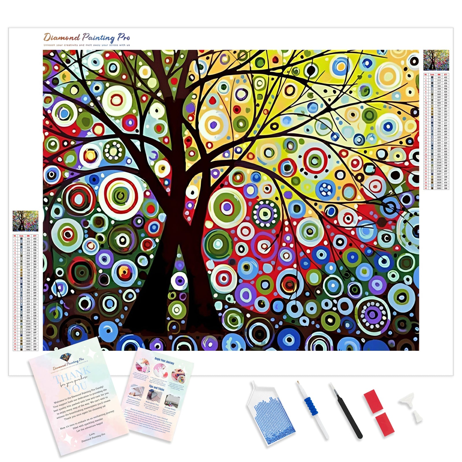 Abstract Painting | Diamond Painting Kit - Full Drill - Square or Round Diamonds with AB Drills Option