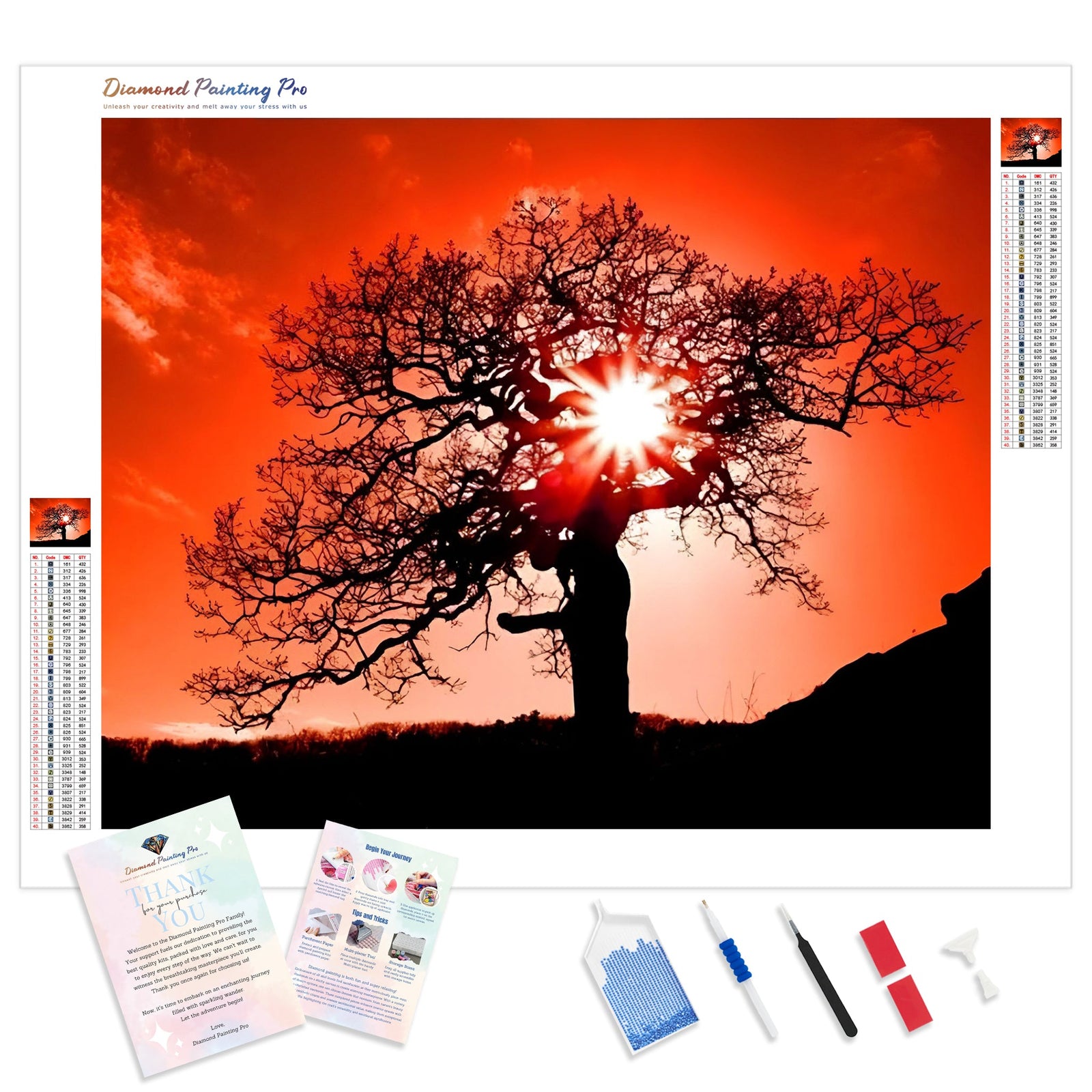 Red Dusk | Diamond Painting Kit - Full Drill - Square or Round Diamonds with AB Drills Option