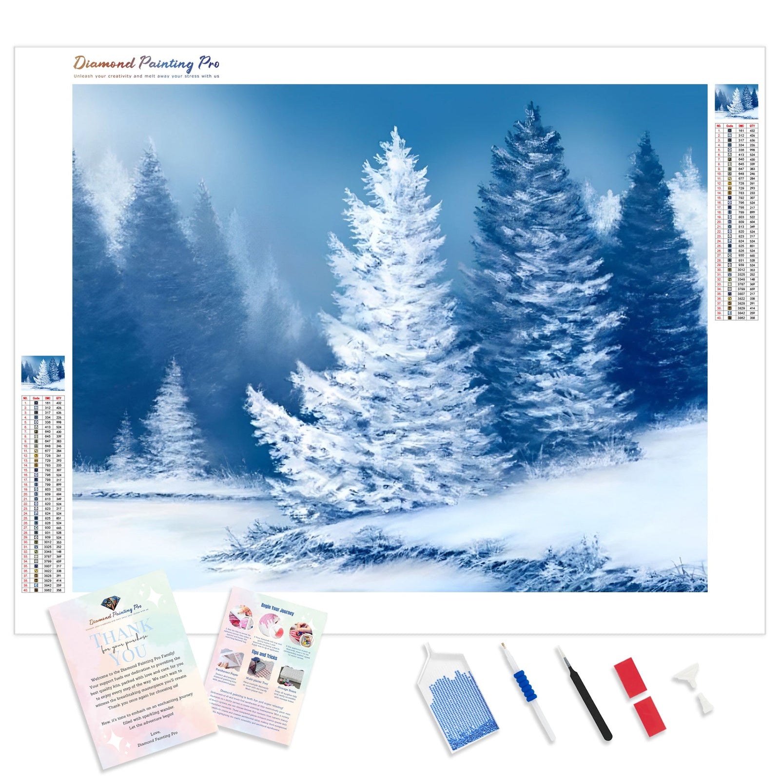 Snowy Winter Day | Diamond Painting Kit - Full Drill - Square or Round Diamonds with AB Drills Option