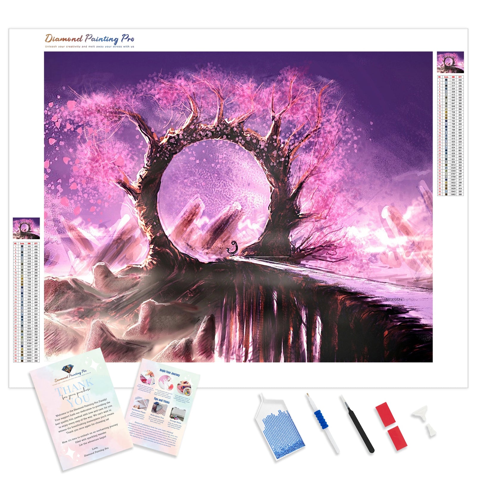 Cherry Blossom Doorway | Diamond Painting Kit - Full Drill - Square or Round Diamonds with AB Drills Option