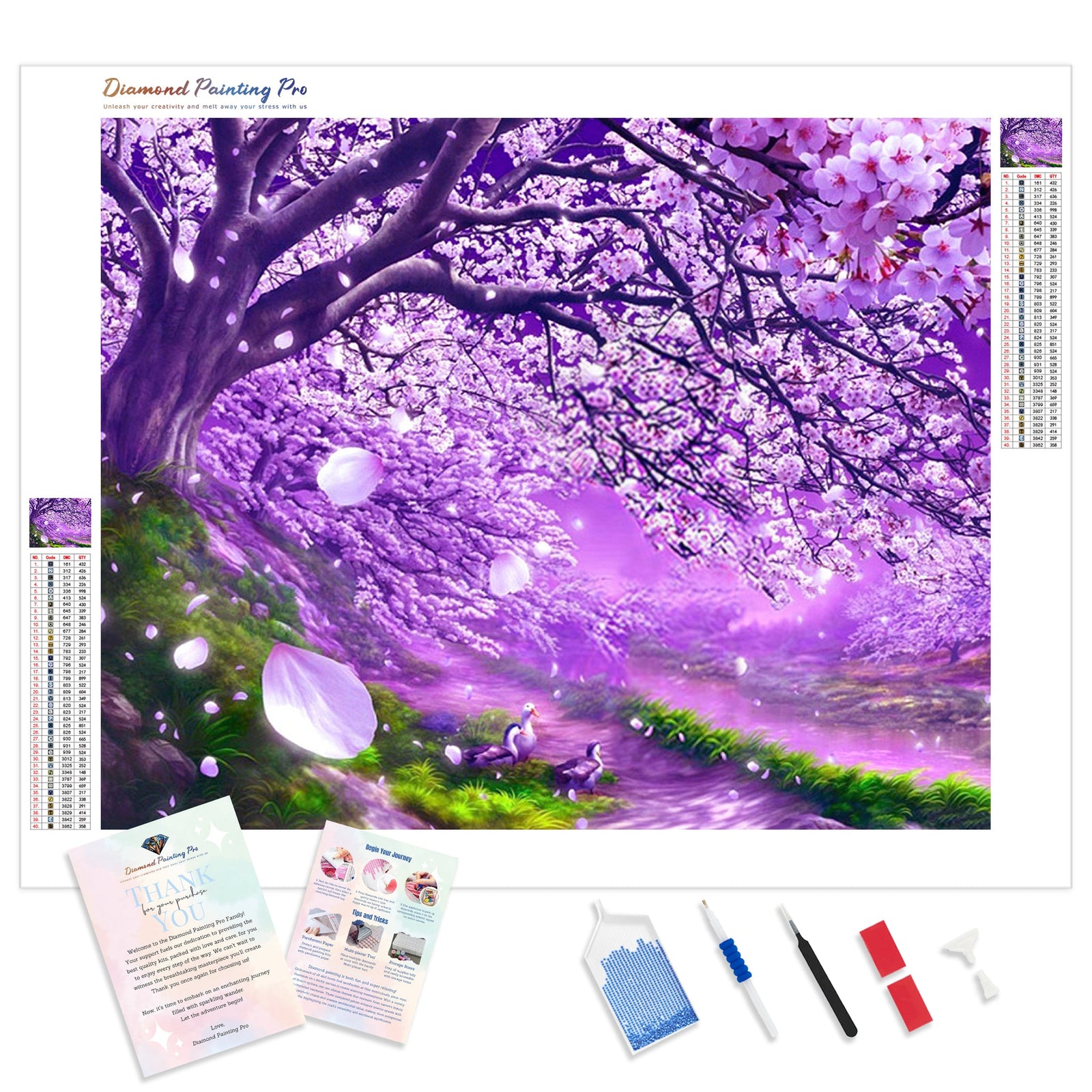 Cherry Tree | Diamond Painting Kit - Full Drill - Square or Round Diamonds with AB Drills Option