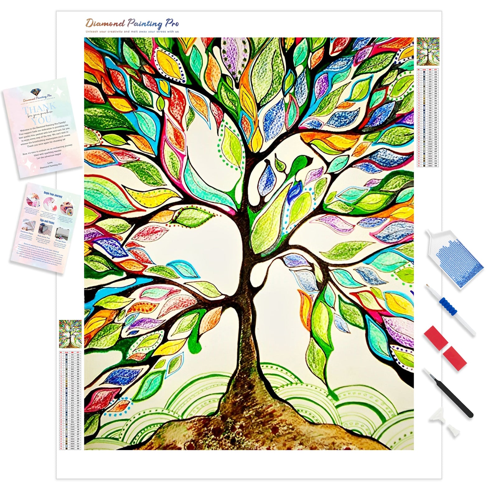 Lucky Tree | Diamond Painting Kit - Full Drill - Square or Round Diamonds with AB Drills Option