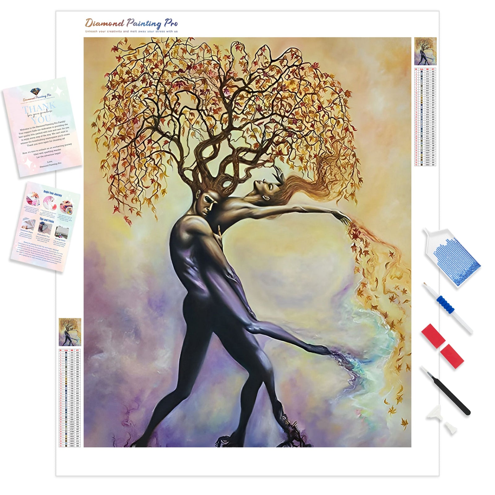 Tree Couple | Diamond Painting Kit - Full Drill - Square or Round Diamonds with AB Drills Option