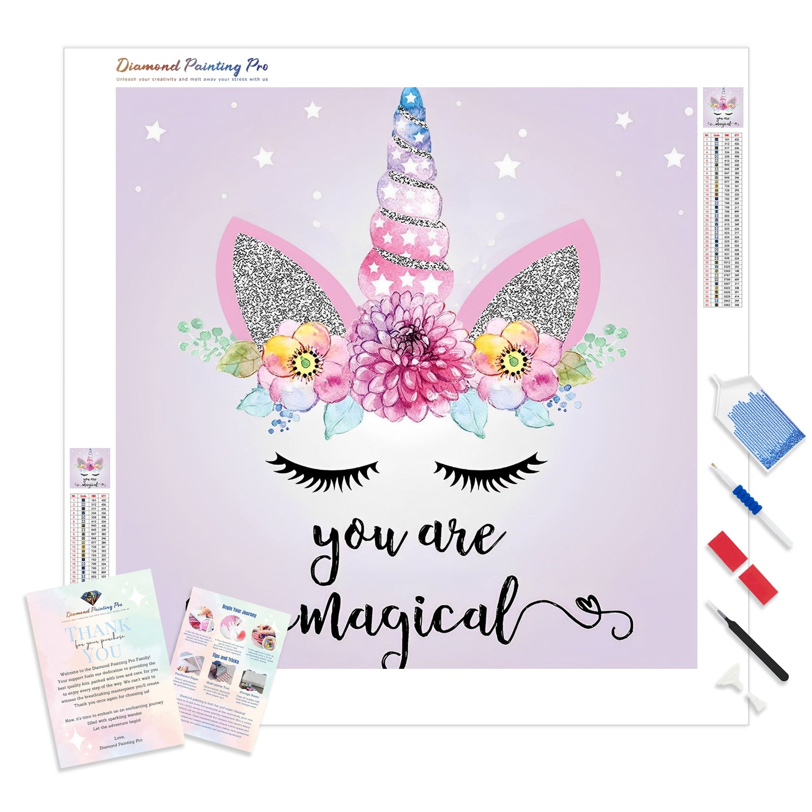 Unicorn Magic | Diamond Painting Kit - Full Drill - Square or Round Diamonds with AB Drills Option