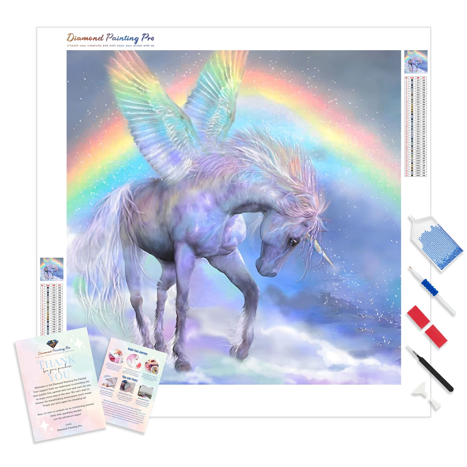Unicorn Charm | Diamond Painting Kit - Full Drill - Square or Round Diamonds with AB Drills Option
