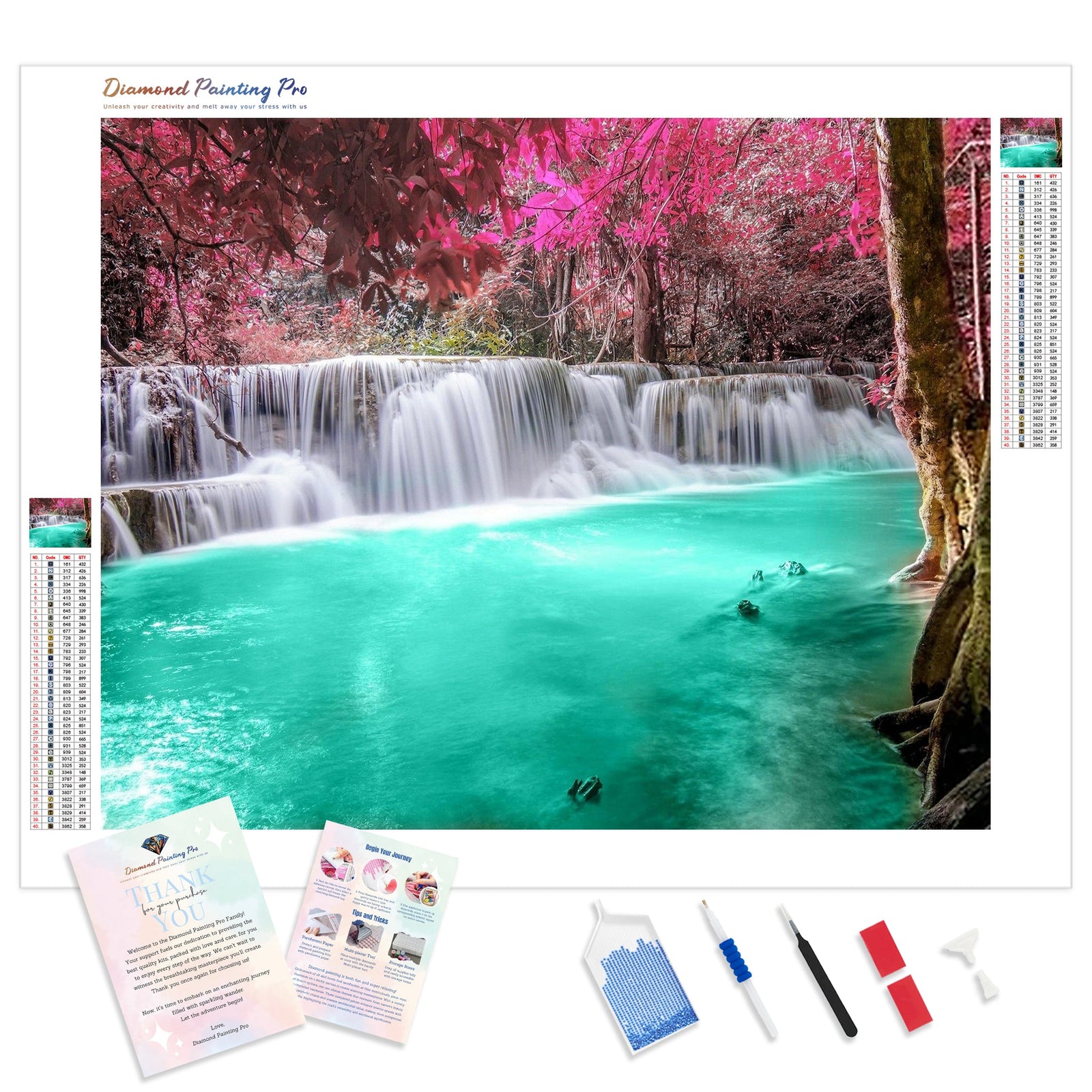 Enchanting Waterfalls | Diamond Painting Kit - Full Drill - Square or Round Diamonds with AB Drills Option