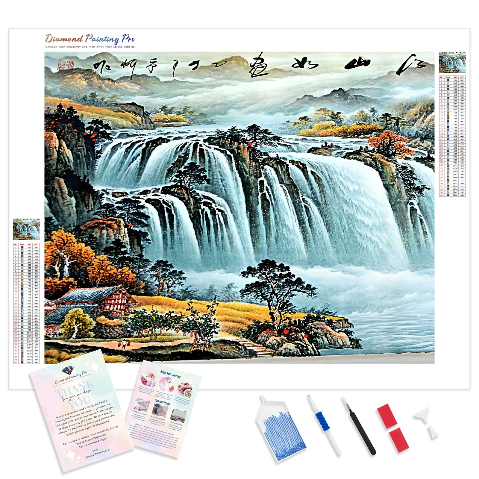 Majestic Falls | Diamond Painting Kit - Full Drill - Square or Round Diamonds with AB Drills Option