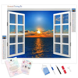 Ocean Window View | Diamond Painting Kit - Full Drill - Square or Round Diamonds with AB Drills Option
