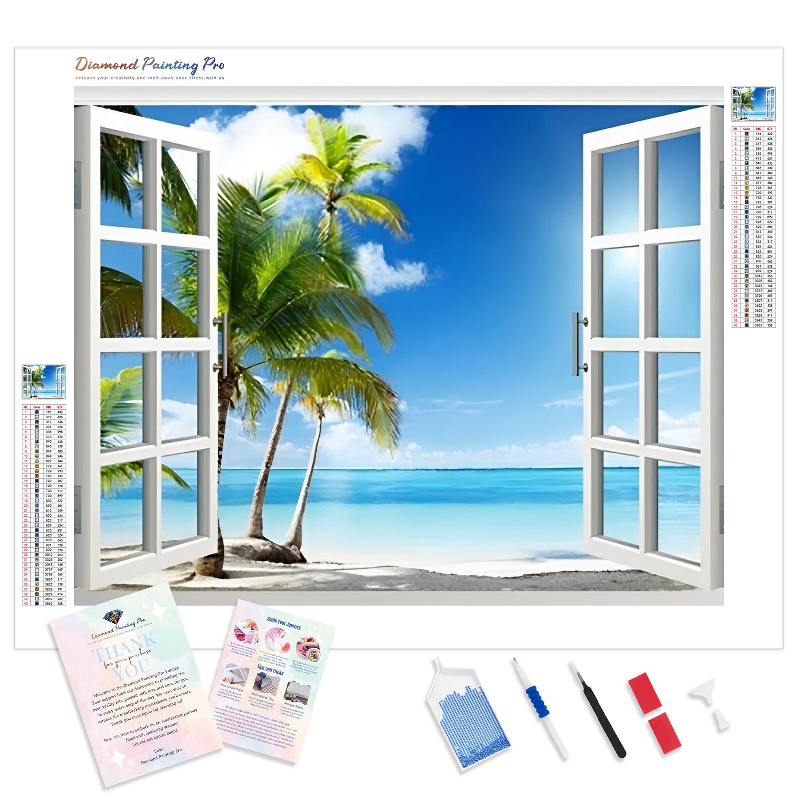 Window View | Diamond Painting Kit - Full Drill - Square or Round Diamonds with AB Drills Option