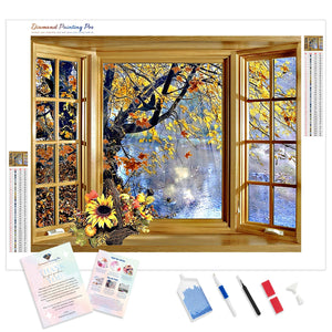 Autumn Through Window | Diamond Painting