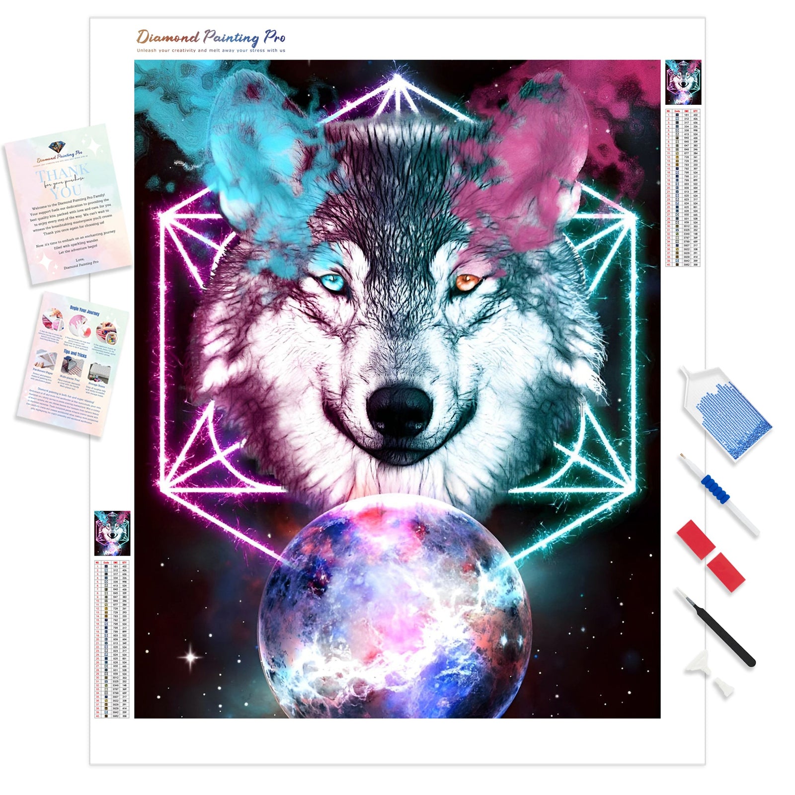 Fantasy Wolf | Diamond Painting Kit - Full Drill - Square or Round Diamonds with AB Drills Option