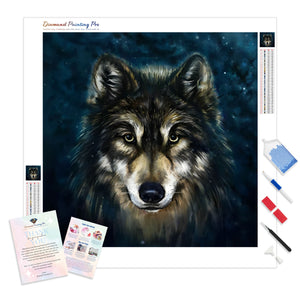 Grey Wolf Close Up | Diamond Painting