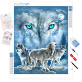 Wolf Stare | Diamond Painting Kit - Full Drill - Square or Round Diamonds with AB Drills Option