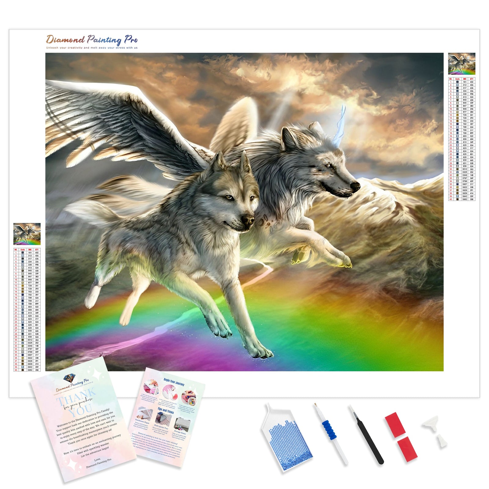 Wolves Wings | Diamond Painting Kit - Full Drill - Square or Round Diamonds with AB Drills Option