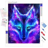 Colorful Wolf | Diamond Painting Kit - Full Drill - Square or Round Diamonds with AB Drills Option