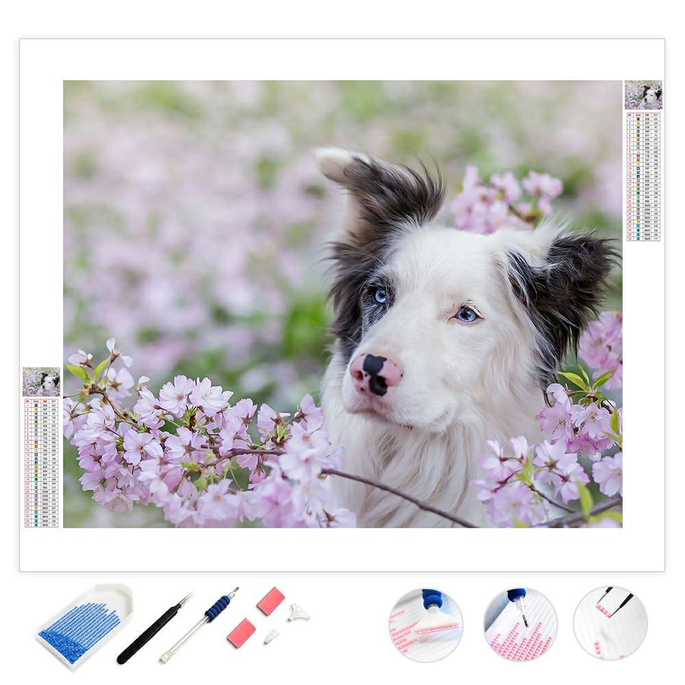 Cute Dog Spring | Diamond Painting