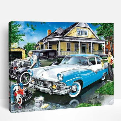 Car in Front Yard | Paint By Numbers