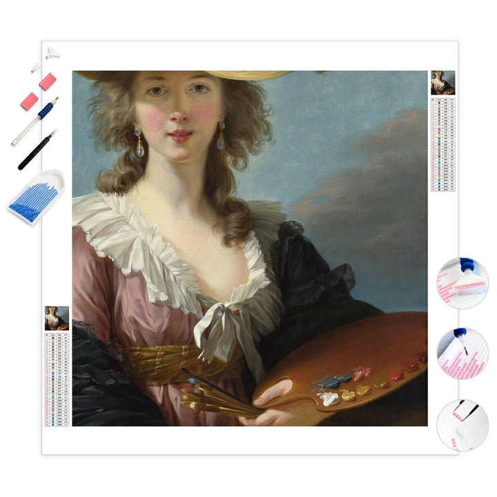 Self-portrait (detail)- Louise Élisabeth Vigée Le Brun | Diamond Painting