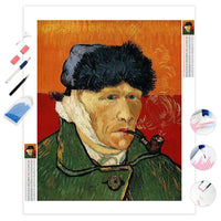 Self-Portrait with Bandaged Ear and Pipe-Van Gogh | Diamond Painting