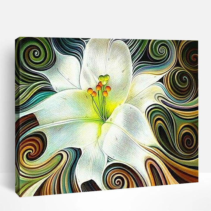Abstract White Flowers | Paint By Numbers