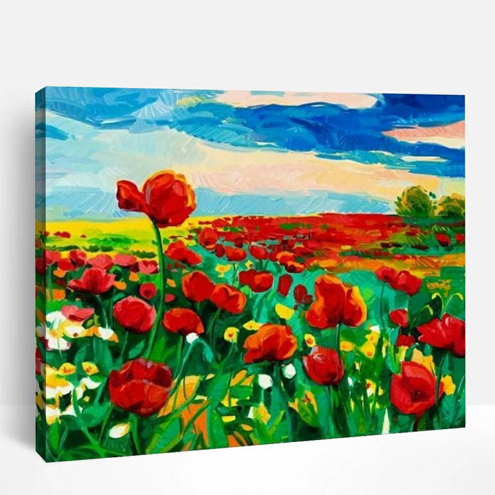 Field of Red Poppies | Paint By Numbers