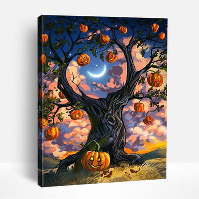 Halloween Pumpkin Tree | Paint By Numbers