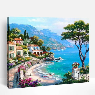 Mediterranean Seaside Walk | Paint By Numbers