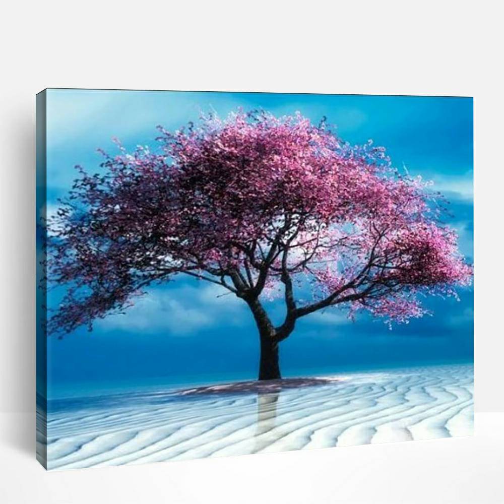 Lone Pink Tree | Paint By Numbers