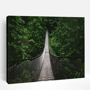 Hanging Bridge in Forest | Paint By Numbers