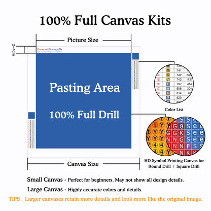 100% full canvas custom diamond painting kits