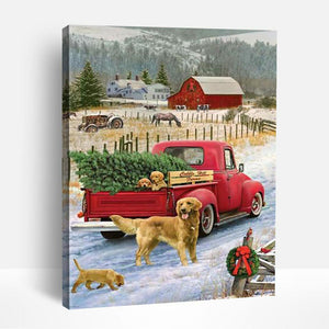 Christmas Tree in Truck | Paint By Numbers