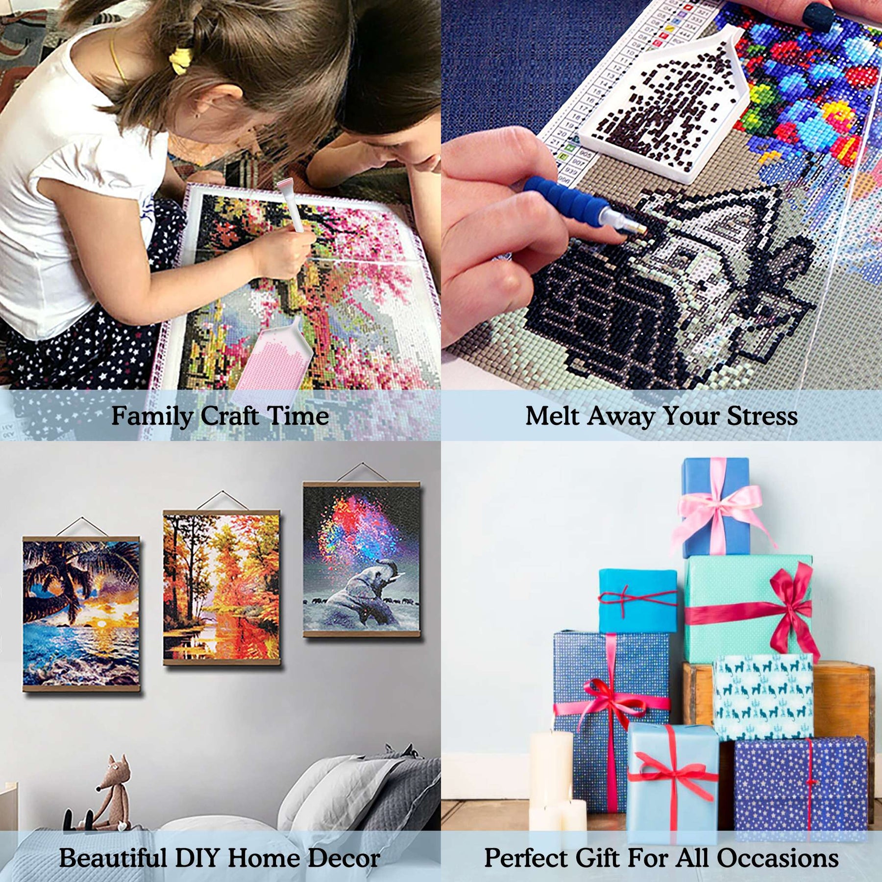 Maydear 5D Diamond Painting Art Kit, DIY Diamond Paintings for Adults Kids  Gem Art Crafts Home Decor 4.7×4.7 inch (Moon Flamingo)